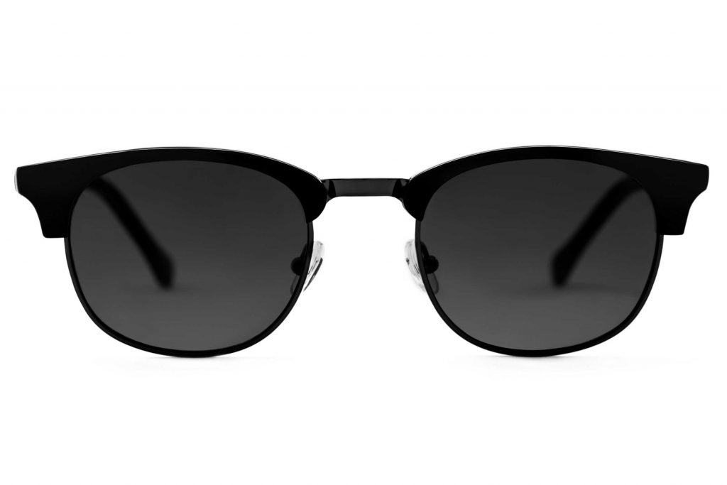 Black mixed-material sunglasses