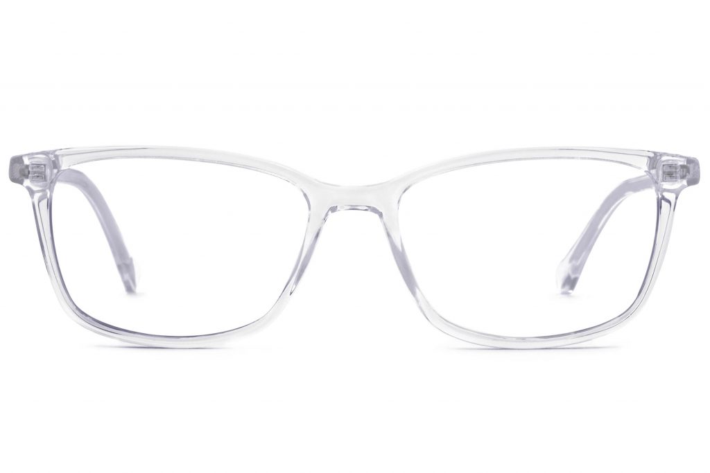 Crystal clear rectangular Faraday eyeglasses