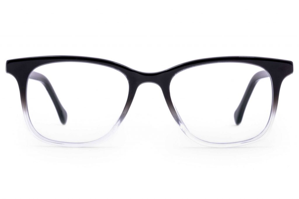 Black to clear faded eyeyglasses