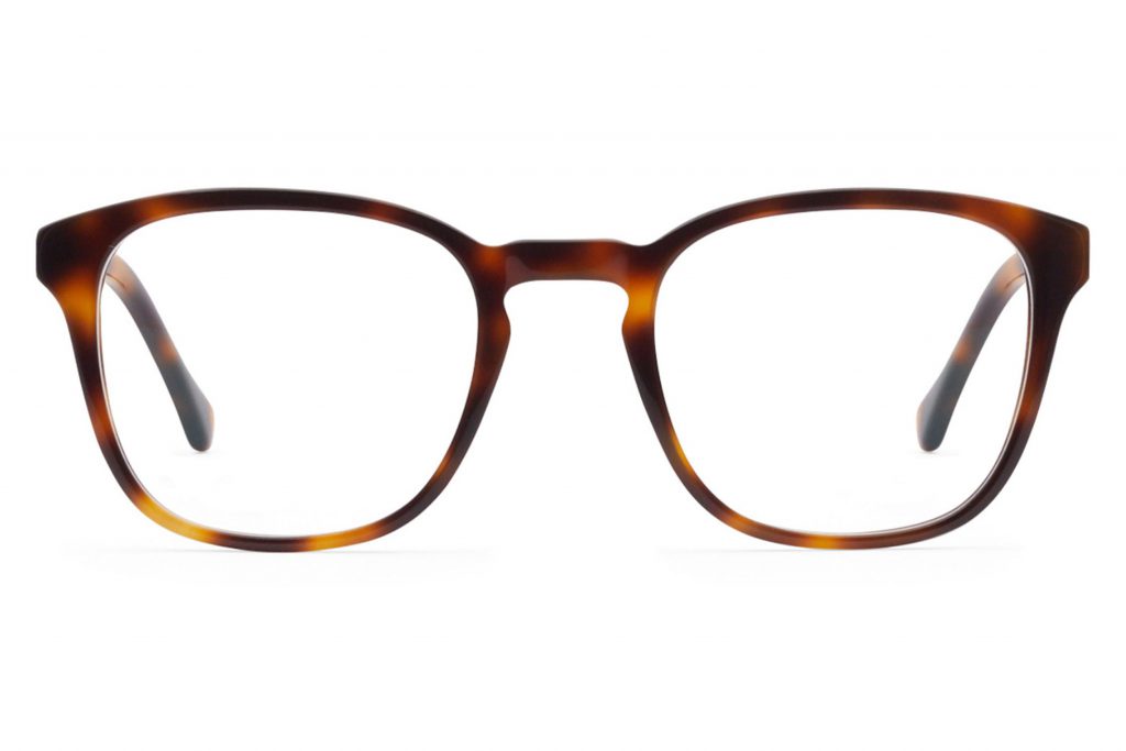Light brown narrow eyeglasses