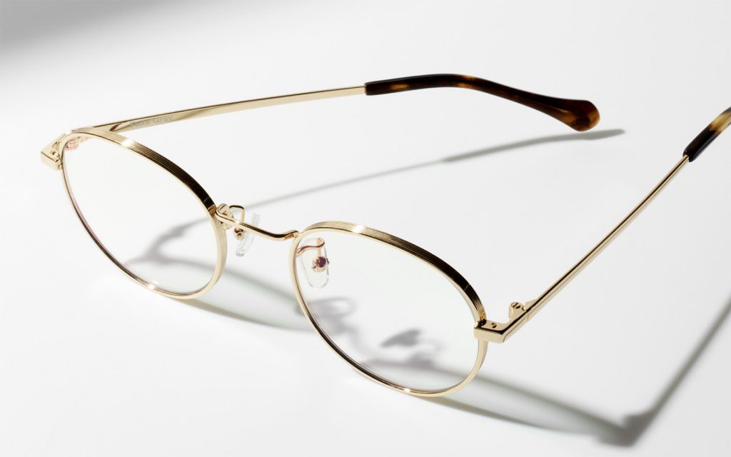 Gold metal eyeglasses