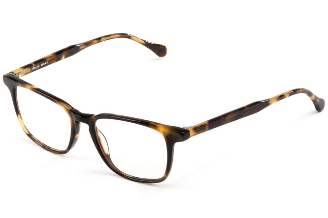 Nash eyeglasses in whiskey tortoise viewed from front