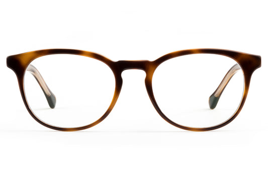 Roebling eyeglasses in sazerac crystal viewed from front
