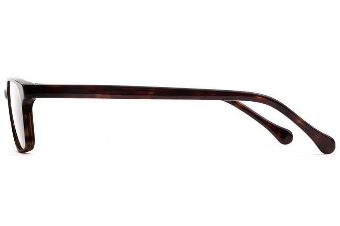 Carver eyeglasses in mahogany viewed from side