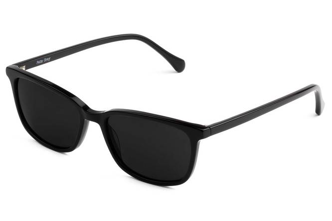 Faraday sunglasses in black viewed from angle