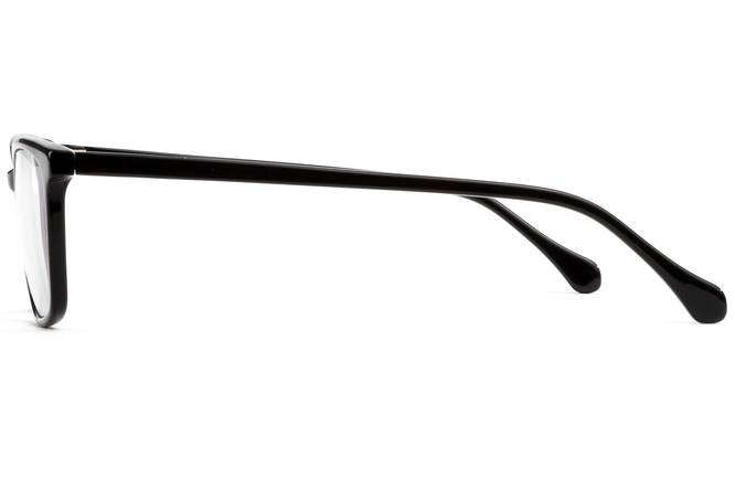 Faraday eyeglasses in black viewed from side