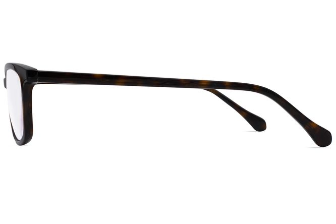 Faraday K1 eyeglasses in mahogany viewed from side