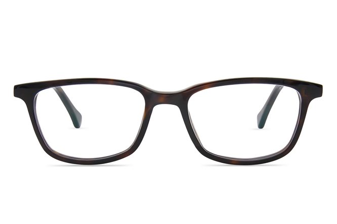 Faraday K1 eyeglasses in mahogany viewed from front