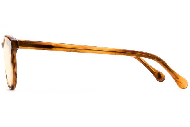 Roebling sleepglasses in amber toffee viewed from side