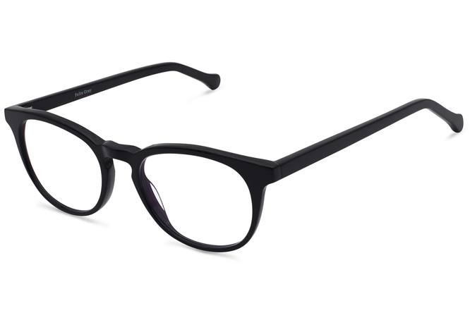 Roebling K2 eyeglasses in black viewed from angle