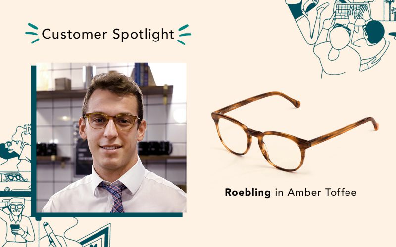 Customer Spotlight - man wearing brown amber toffee glasses