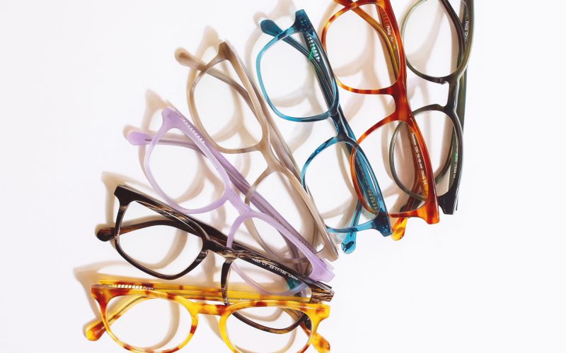A colorful assortment of seven Felix Gray glasses