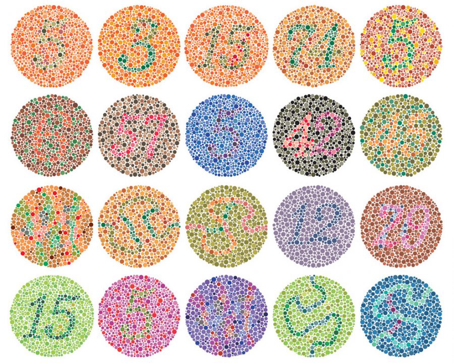 Glasses to correct colour shop blindness