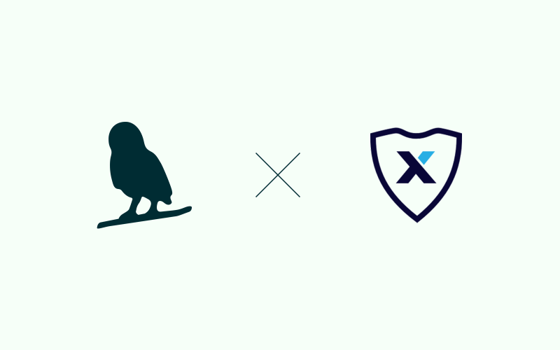 Image of Felix Gray green owl logo and Extends logo