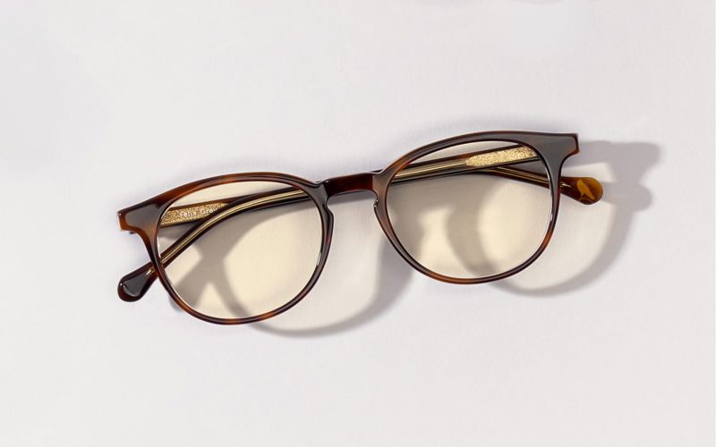 Image of brown round amber eyeglasses