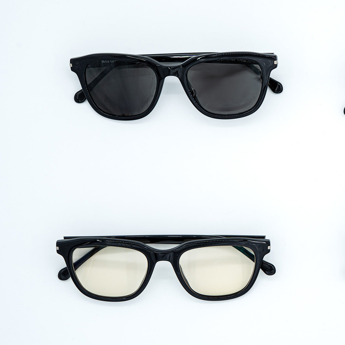 Eyeglasses with sunlenses and light amber lenses