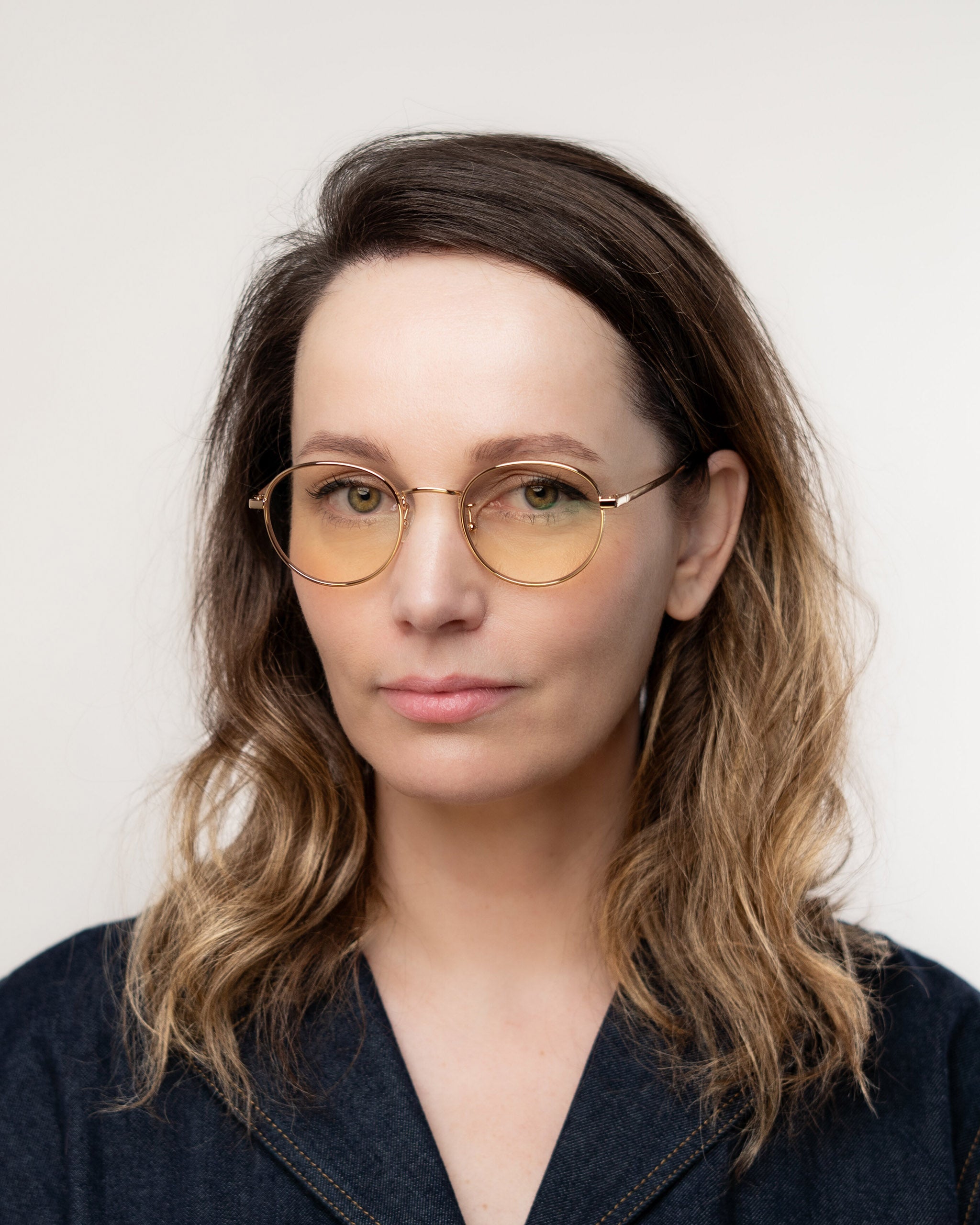 Hamilton Blue Light Glasses - Gold frame with Amber Plano lenses