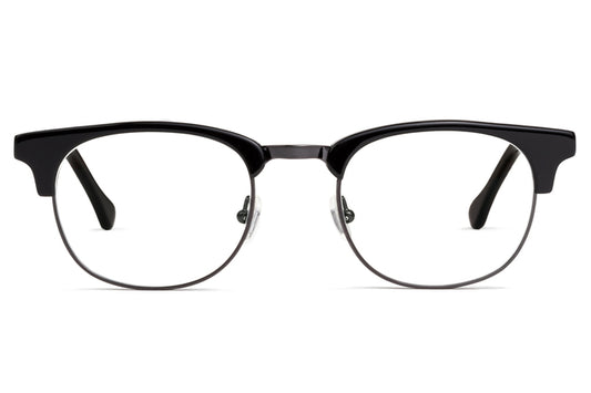Kepler eyeglasses in black viewed from front