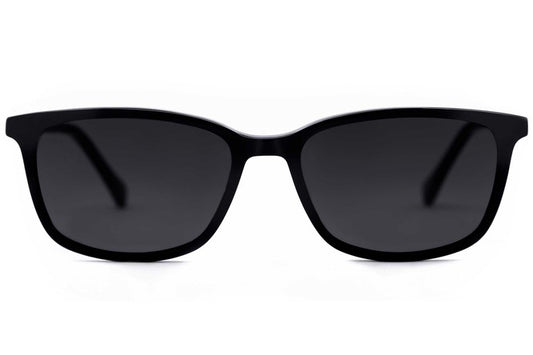 Faraday sunglasses in black viewed from front