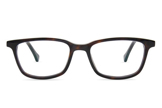 Faraday K2 eyeglasses in mahogany viewed from front