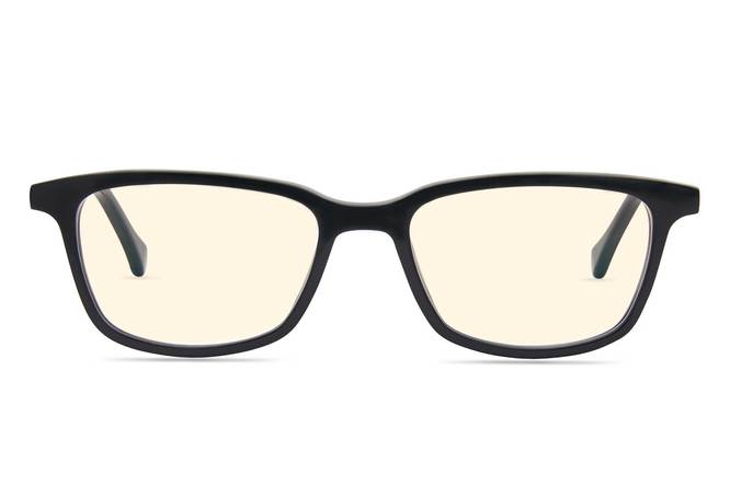 Faraday K2 sleepglasses in black viewed from front