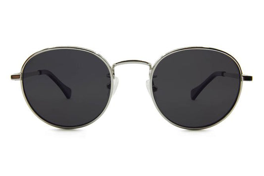 Hamilton sunglasses in silver viewed from front