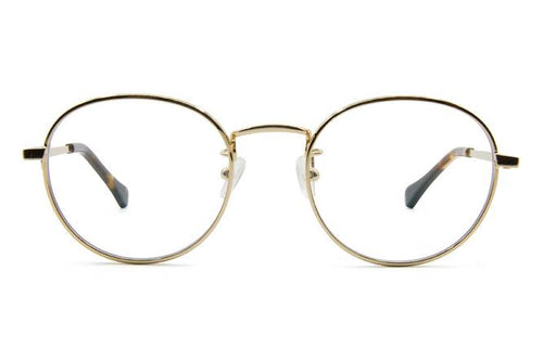 Hamilton eyeglasses in gold viewed from front
