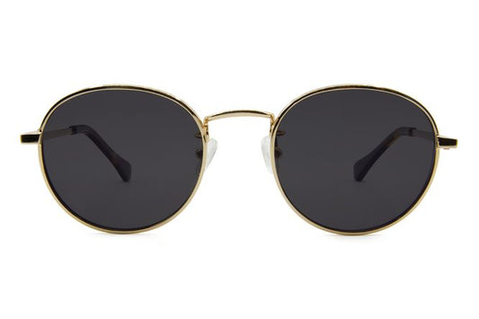Hamilton sunglasses in gold viewed from front