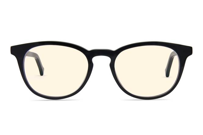 Roebling K2 sleepglasses in black viewed from front